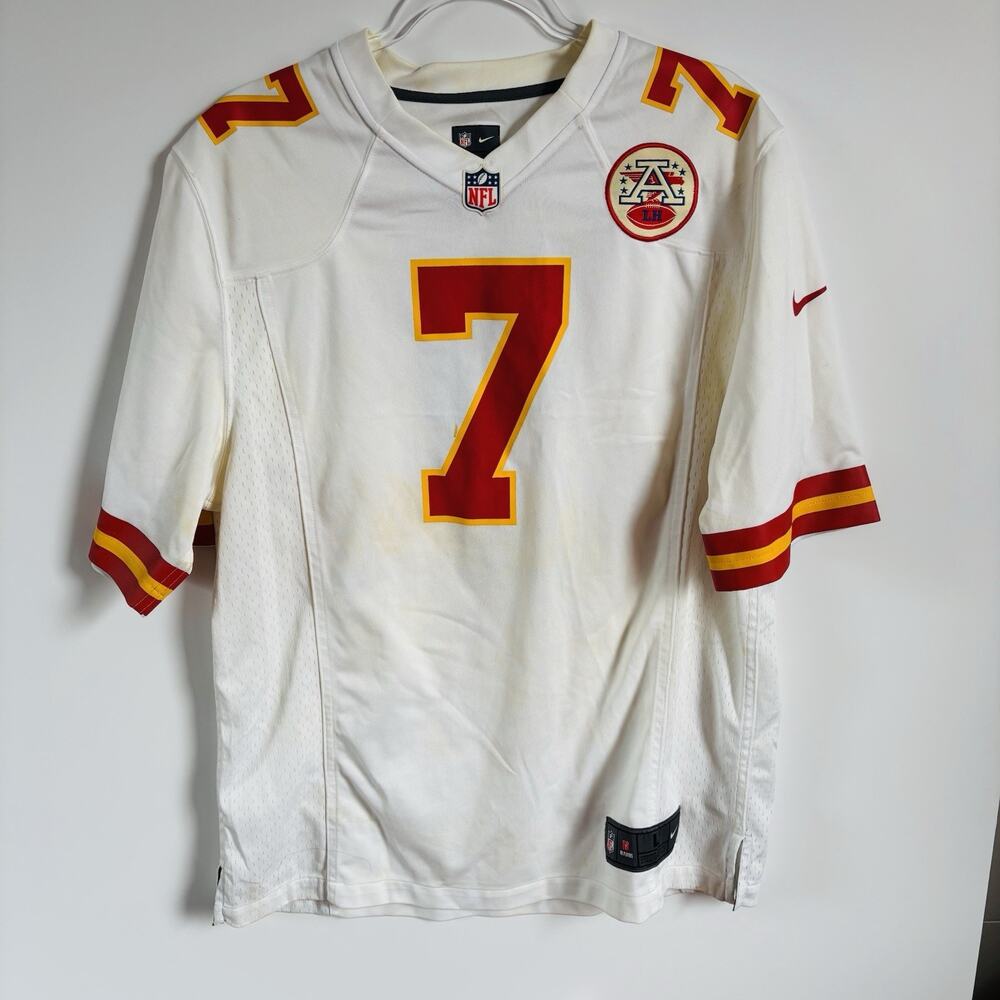 Matt Cassel Kansas City Chiefs Jersey WornMens Size L White Red #7 Mesh‎ Reebok
